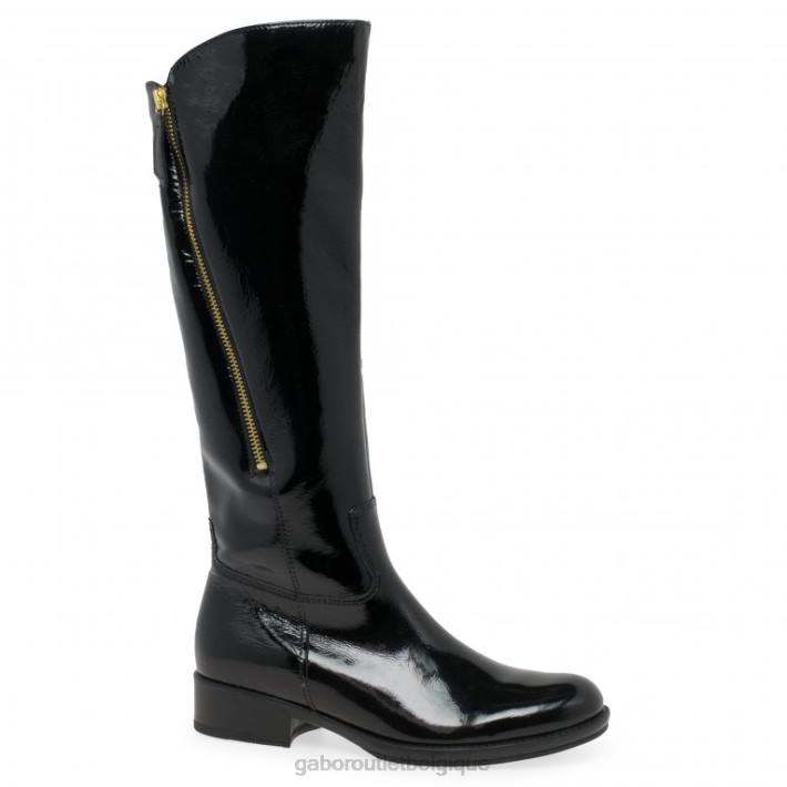 vernis noir chaussure TFD8281 Gabor femmes bottes hautes adelina
