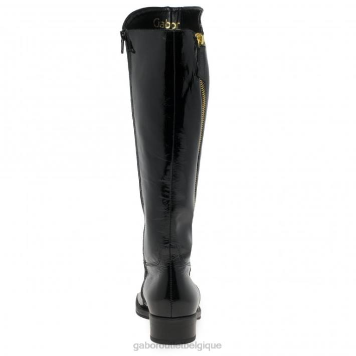 vernis noir chaussure TFD8281 Gabor femmes bottes hautes adelina