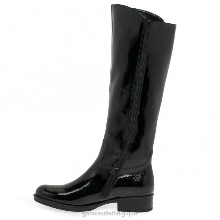 vernis noir chaussure TFD8281 Gabor femmes bottes hautes adelina