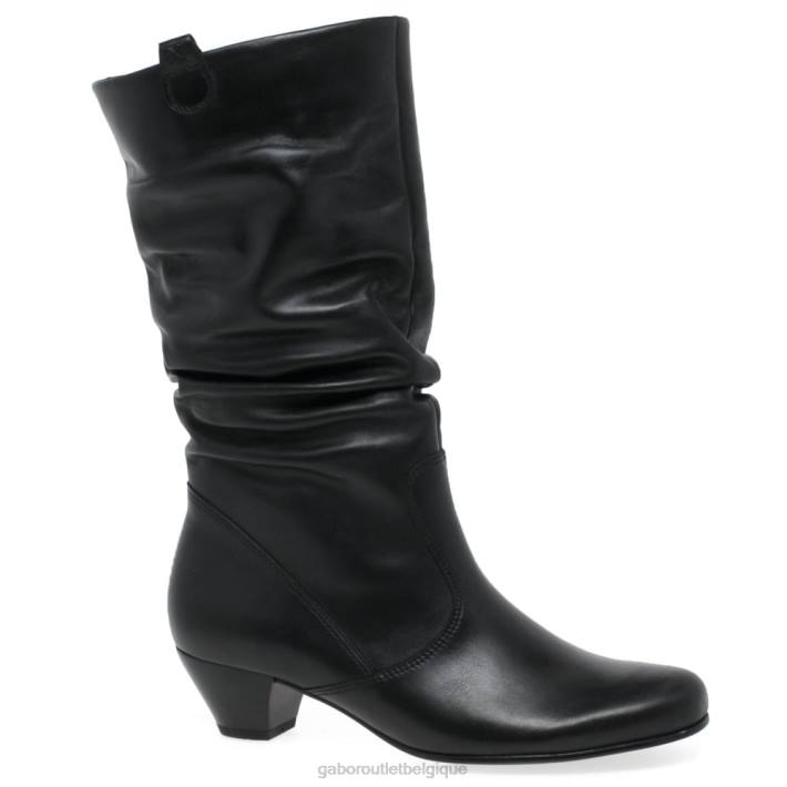 noir chaussure TFD8262 Gabor femmes bottes larges en cuir rachel
