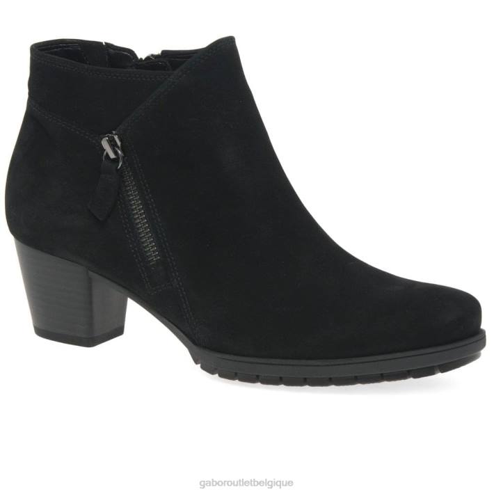 nubuck noir chaussure TFD8186 Gabor femmes bottines à fermeture zippée olivetti