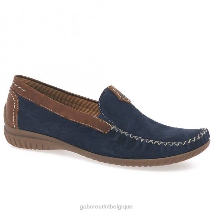 nubuck bleu marine/beige chaussure TFD8319 Gabor femmes mocassins sportifs californiens
