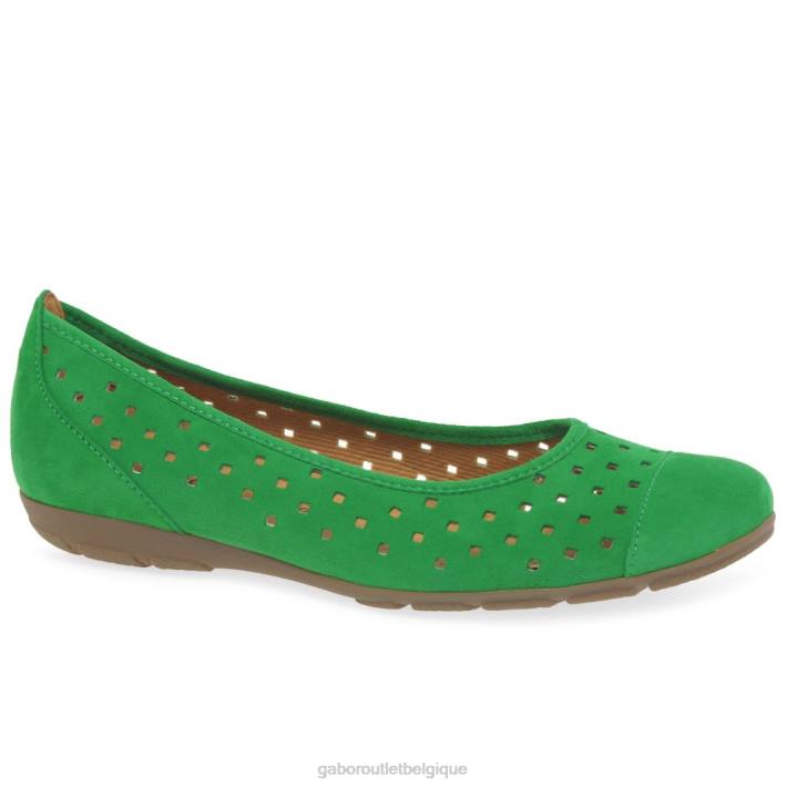 daim vert chaussure TFD84 Gabor femmes chaussures décontractées à volants et détails perforés