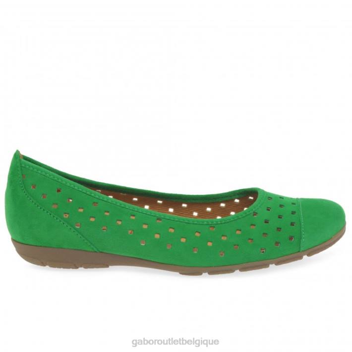 daim vert chaussure TFD84 Gabor femmes chaussures décontractées à volants et détails perforés
