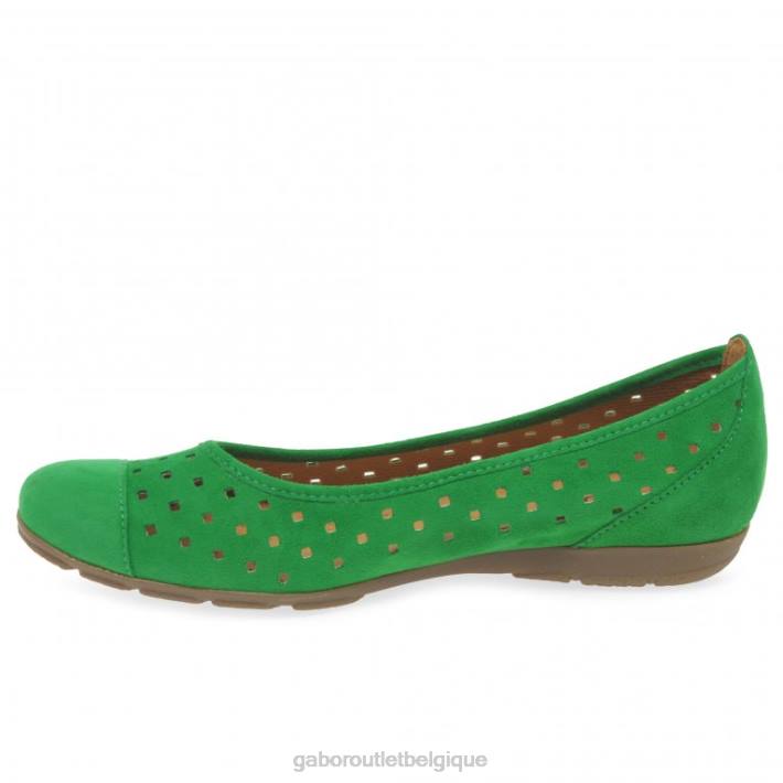 daim vert chaussure TFD84 Gabor femmes chaussures décontractées à volants et détails perforés