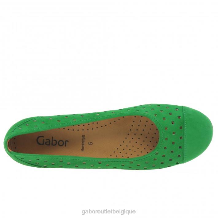 daim vert chaussure TFD84 Gabor femmes chaussures décontractées à volants et détails perforés