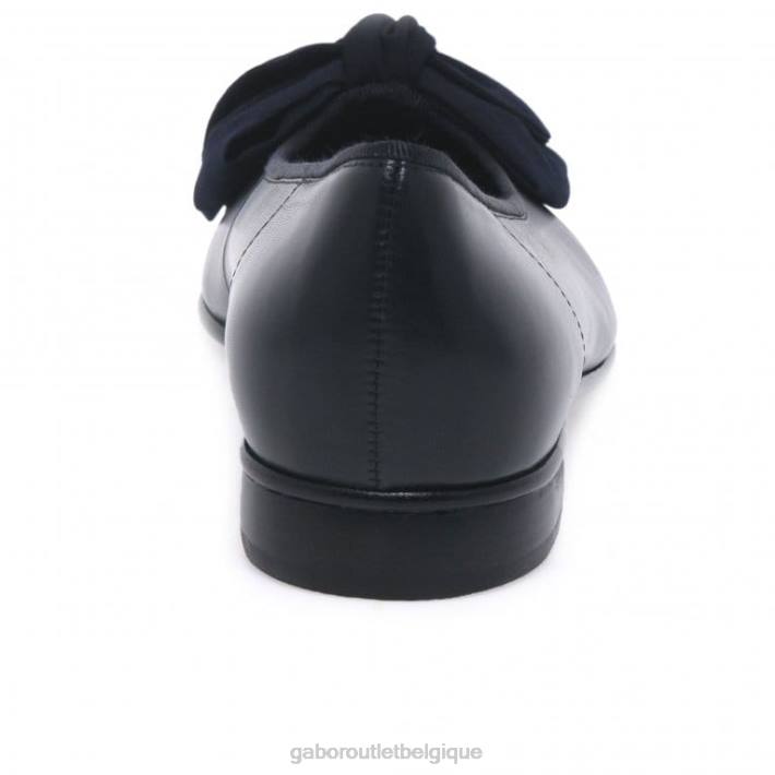 marine/brevet chaussure TFD811 Gabor femmes ballerines à détails de nœuds Amy