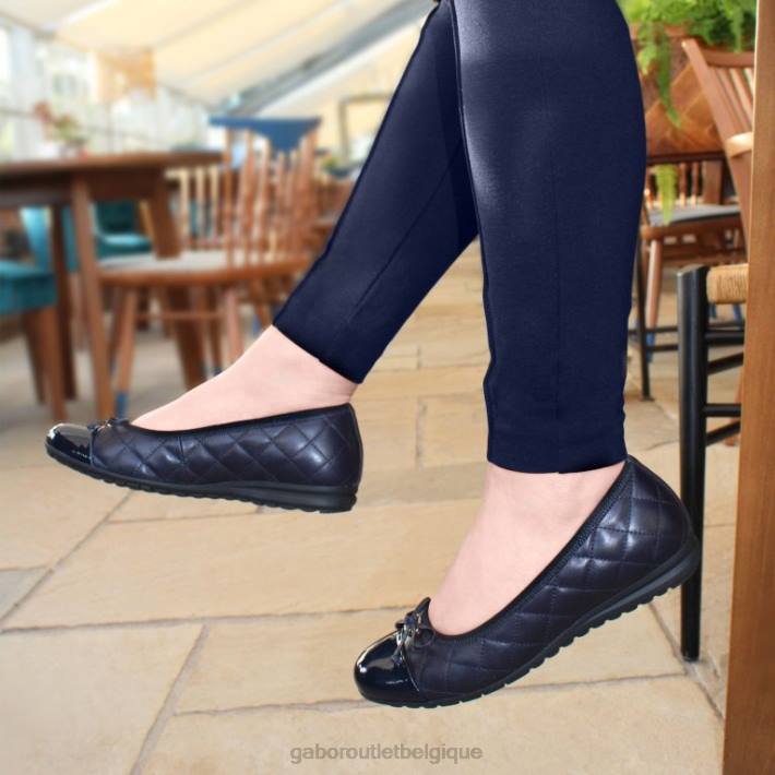 marine/brevet chaussure TFD813 Gabor femmes ballerines perce-neige