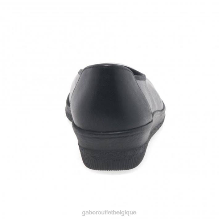 noir chaussure TFD8100 Gabor femmes ballerines pointure large en piqué