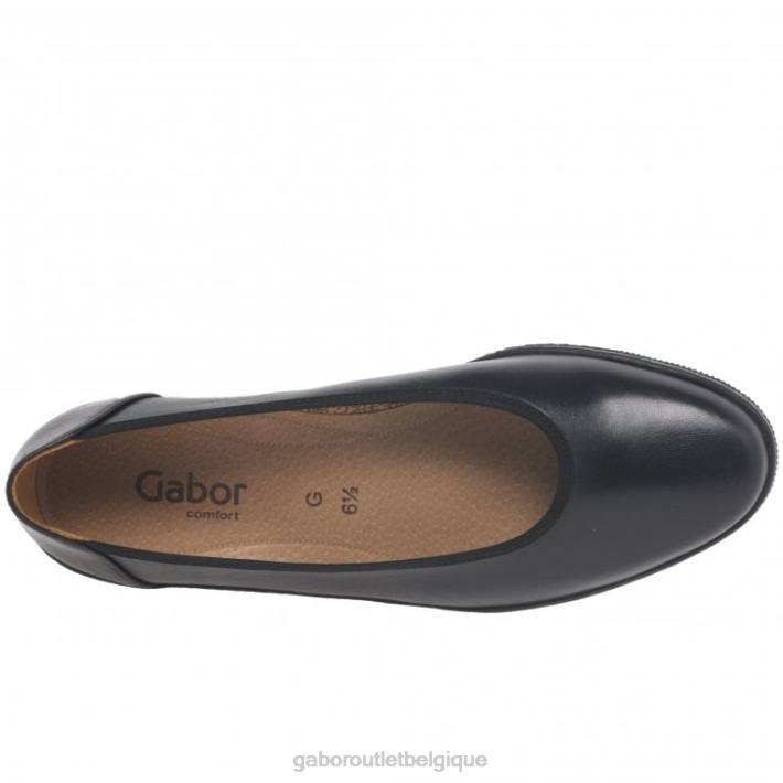 noir chaussure TFD8100 Gabor femmes ballerines pointure large en piqué