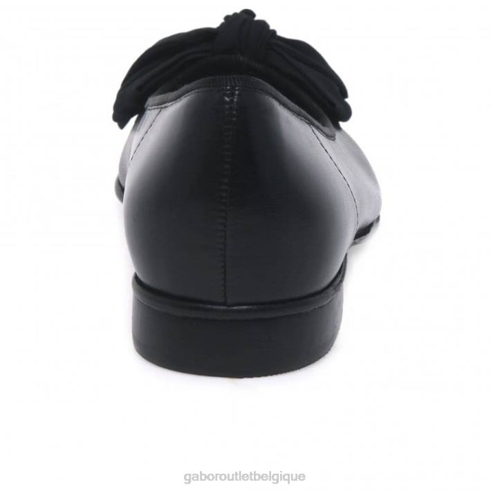 noir chaussure TFD810 Gabor femmes ballerines à détails de nœuds Amy