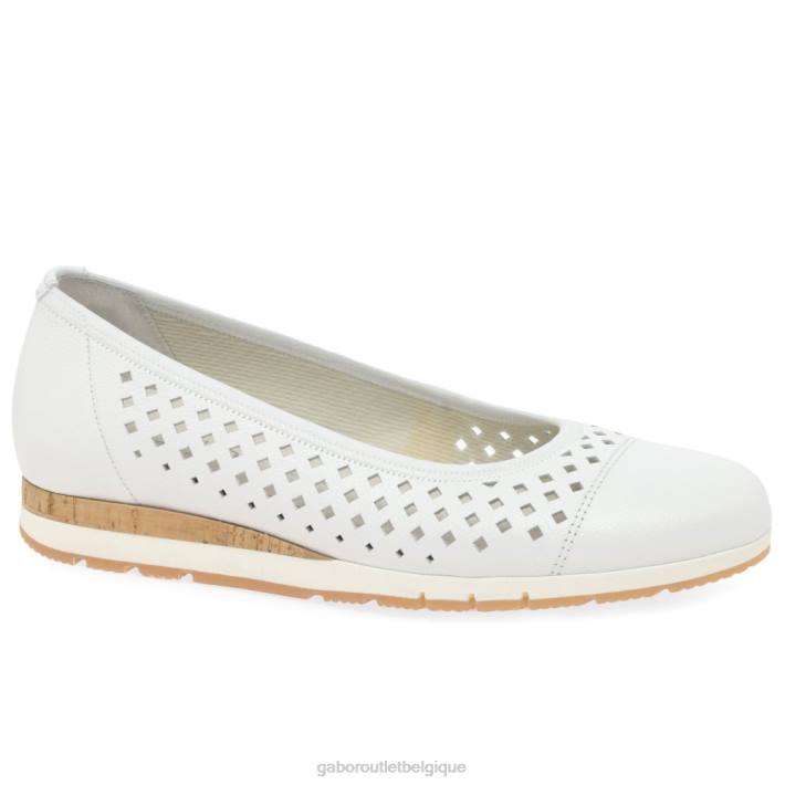 blanc/liège chaussure TFD83 Gabor femmes chaussures à détails de baies