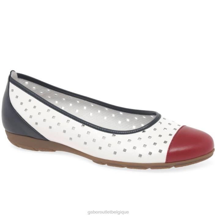 combi marin chaussure TFD879 Gabor femmes chaussures décontractées à volants et détails perforés