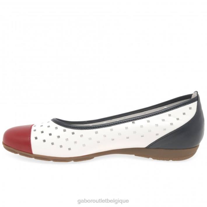 combi marin chaussure TFD879 Gabor femmes chaussures décontractées à volants et détails perforés