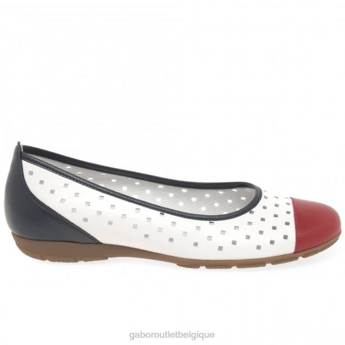 combi marin chaussure TFD879 Gabor femmes chaussures décontractées à volants et détails perforés