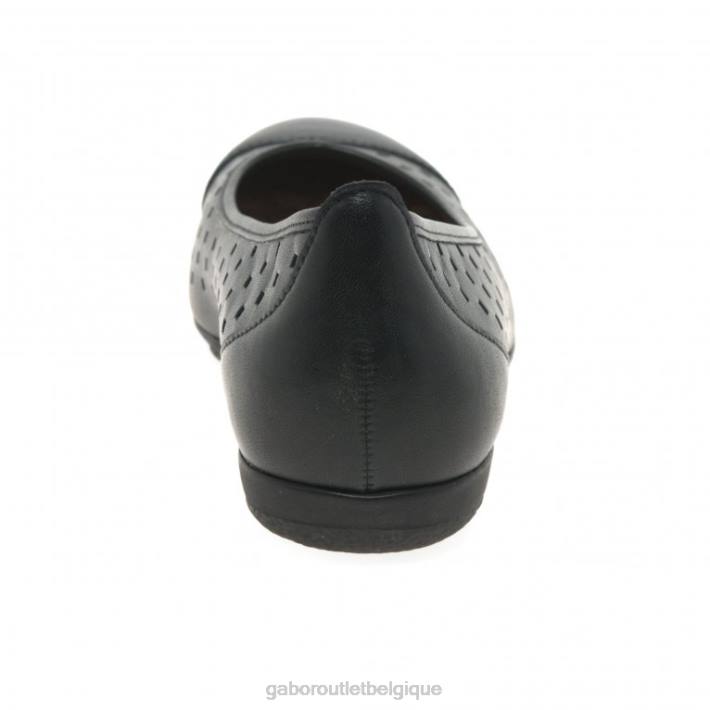 noir chaussure TFD880 Gabor femmes chaussures décontractées à volants et détails perforés