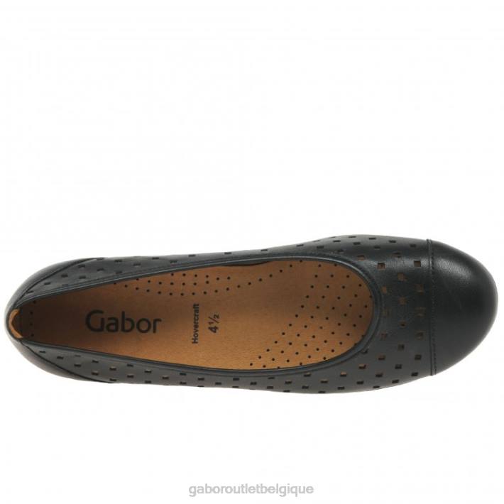 noir chaussure TFD880 Gabor femmes chaussures décontractées à volants et détails perforés