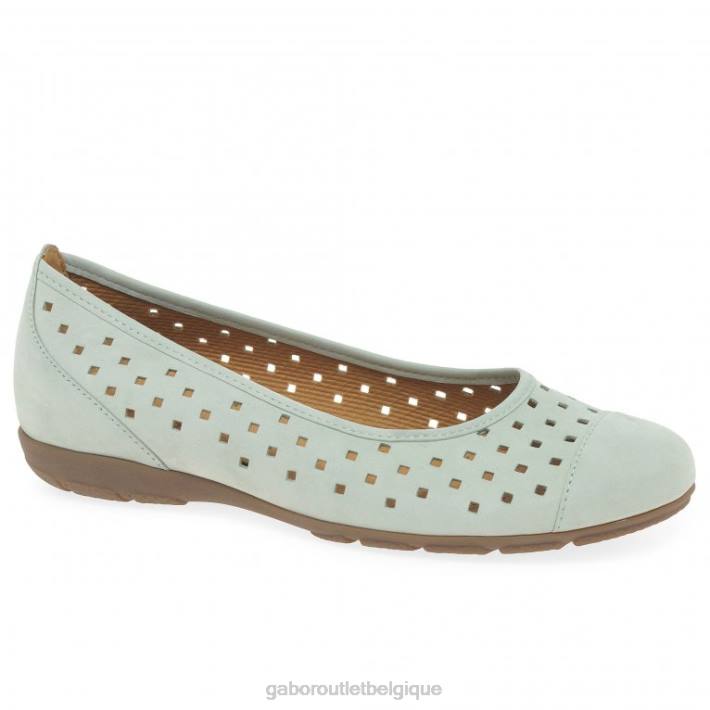 nubuck menthe chaussure TFD8320 Gabor femmes chaussures décontractées à volants et détails perforés