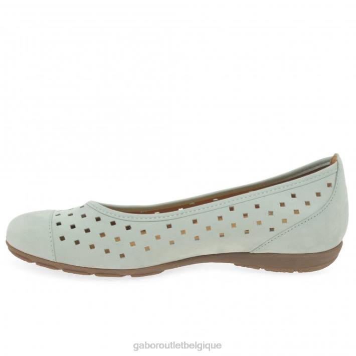 nubuck menthe chaussure TFD8320 Gabor femmes chaussures décontractées à volants et détails perforés