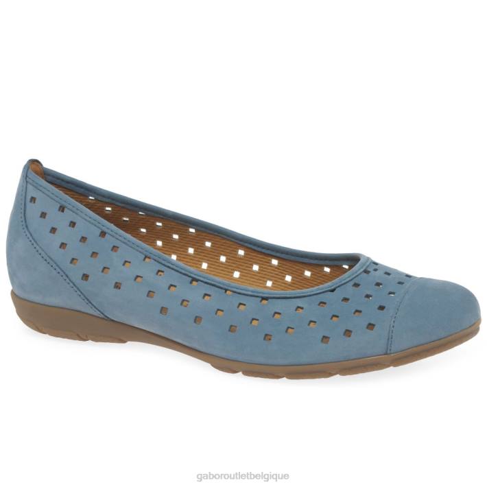 wallaby fumé chaussure TFD876 Gabor femmes chaussures décontractées à volants et détails perforés