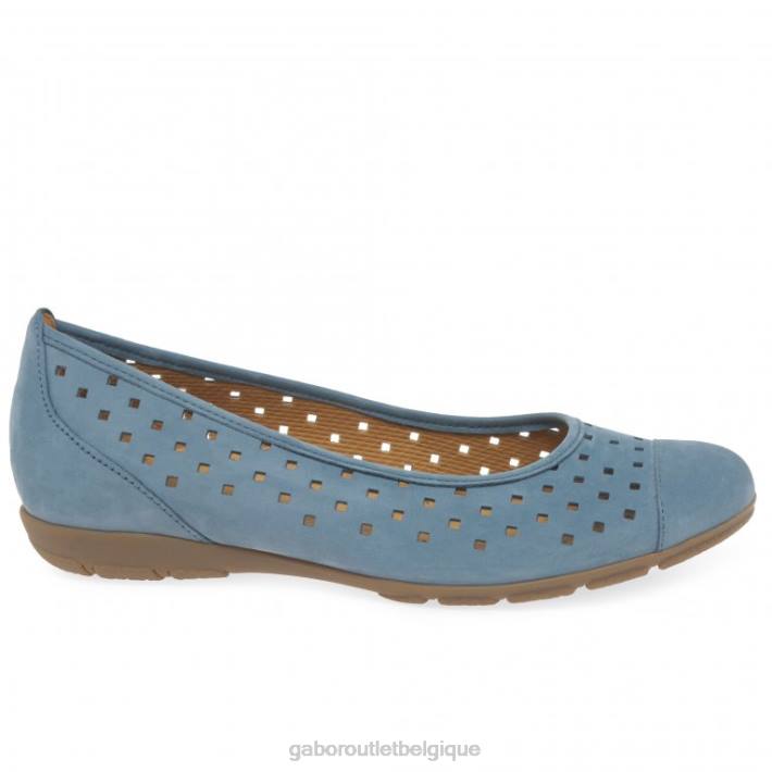 wallaby fumé chaussure TFD876 Gabor femmes chaussures décontractées à volants et détails perforés