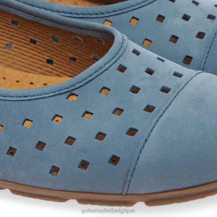 wallaby fumé chaussure TFD876 Gabor femmes chaussures décontractées à volants et détails perforés