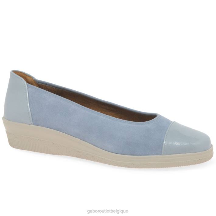 lagune daim/vernis chaussure TFD8118 Gabor femmes escarpins à talons bas avec accents verni pétunia