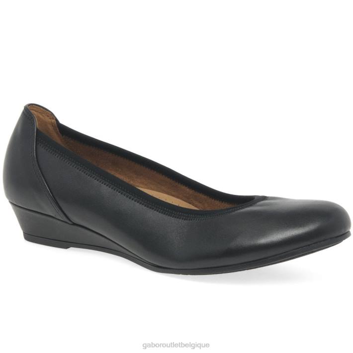 noir chaussure TFD8121 Gabor femmes escarpins à talon bas et coupe large Chester