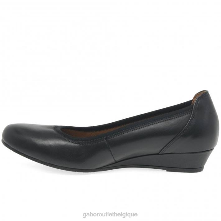 noir chaussure TFD8121 Gabor femmes escarpins à talon bas et coupe large Chester