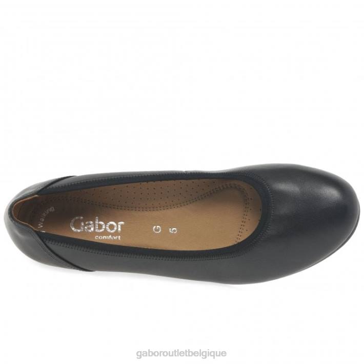 noir chaussure TFD8121 Gabor femmes escarpins à talon bas et coupe large Chester