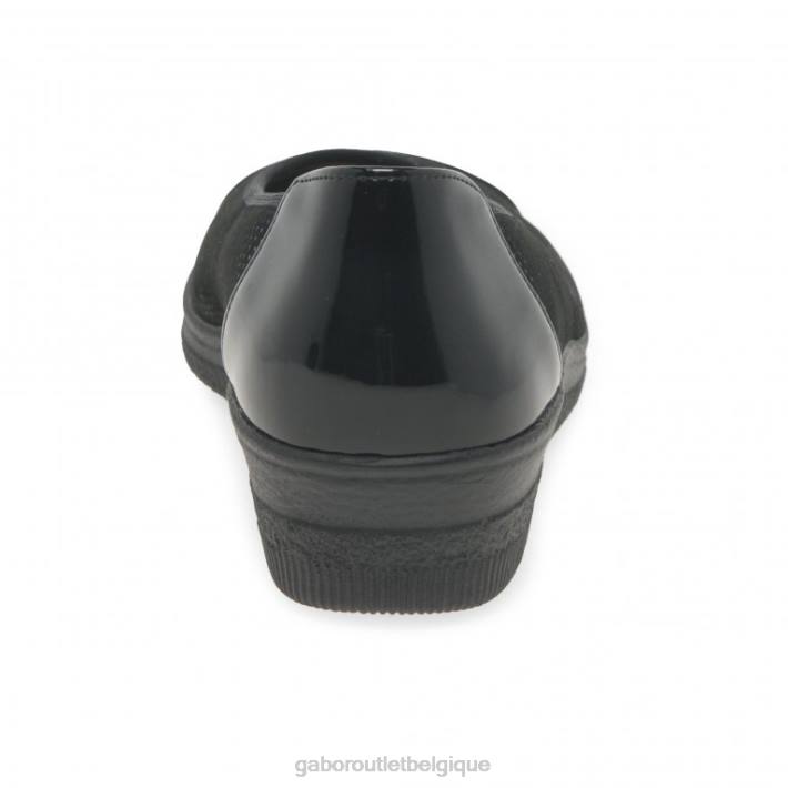 point noir/brevet chaussure TFD8114 Gabor femmes escarpins à talons bas avec accents verni pétunia