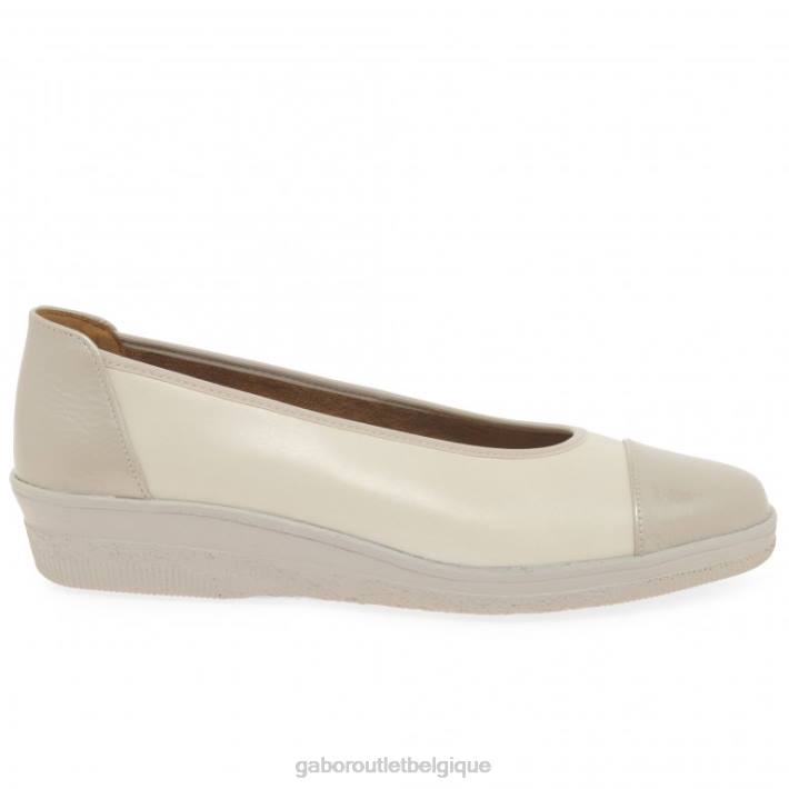 vernis ivoire/puder chaussure TFD8116 Gabor femmes escarpins à talons bas avec accents verni pétunia