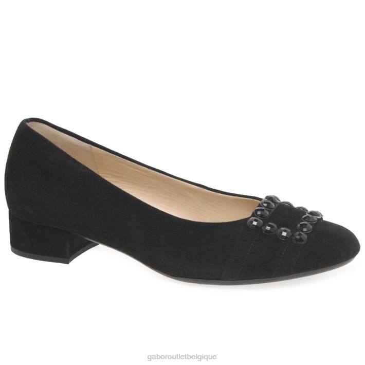 Suède noir chaussure TFD8318 Gabor femmes escarpins diablo