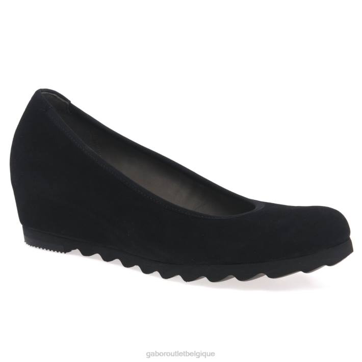 Suède noir chaussure TFD861 Gabor femmes demander des escarpins compensés modernes
