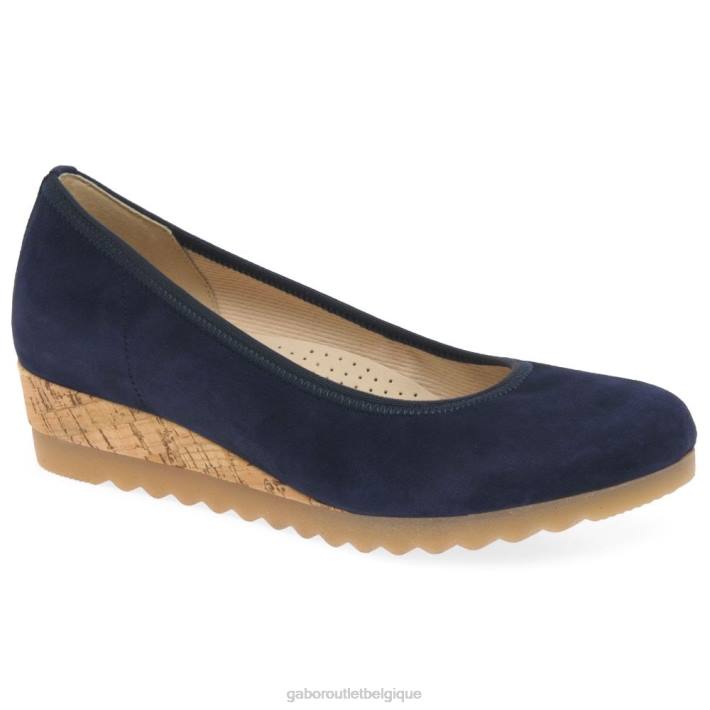 daim bleu foncé chaussure TFD832 Gabor femmes chaussures à talons compensés epworth