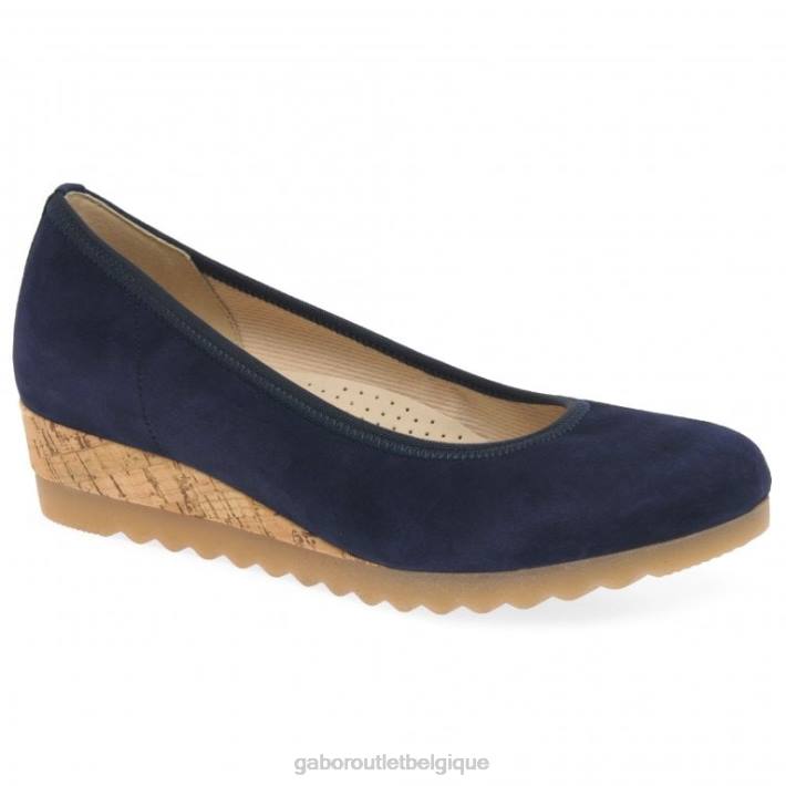 daim bleu foncé chaussure TFD832 Gabor femmes chaussures à talons compensés epworth