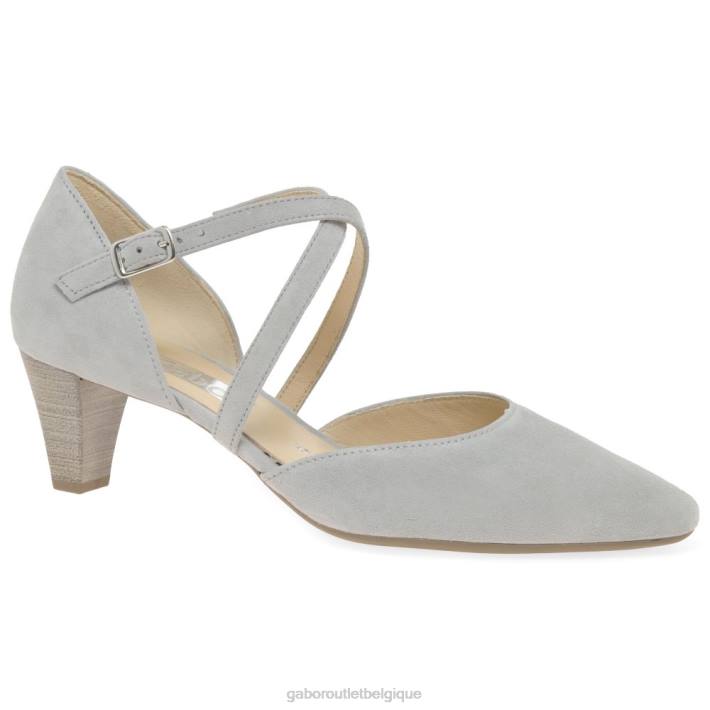daim gris clair chaussure TFD829 Gabor femmes Callow - escarpins modernes à brides croisées