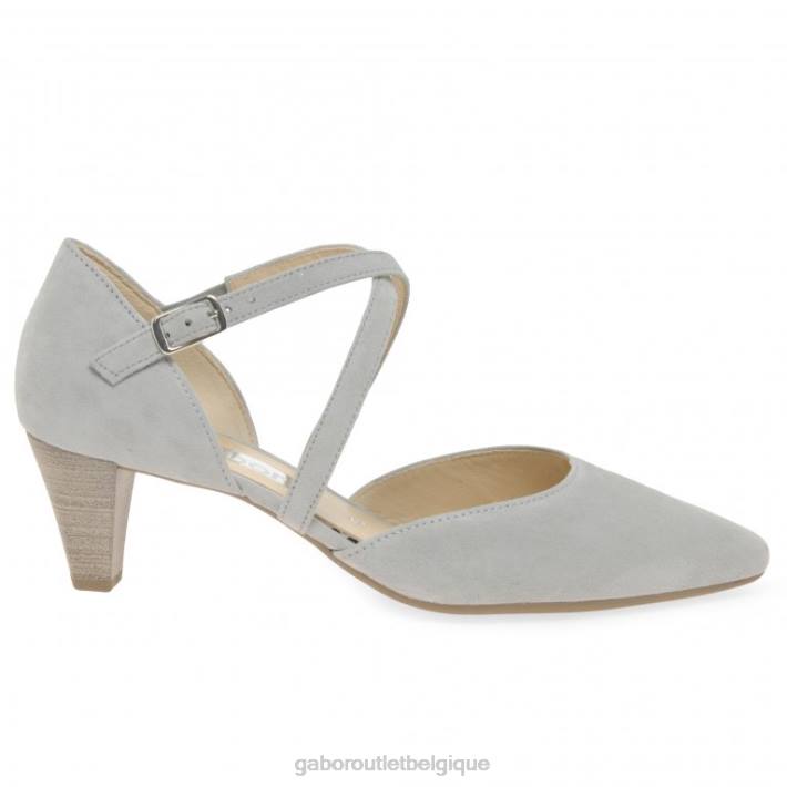daim gris clair chaussure TFD829 Gabor femmes Callow - escarpins modernes à brides croisées