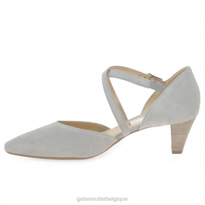 daim gris clair chaussure TFD829 Gabor femmes Callow - escarpins modernes à brides croisées