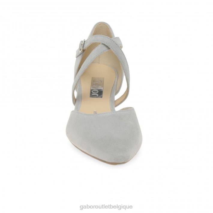daim gris clair chaussure TFD829 Gabor femmes Callow - escarpins modernes à brides croisées