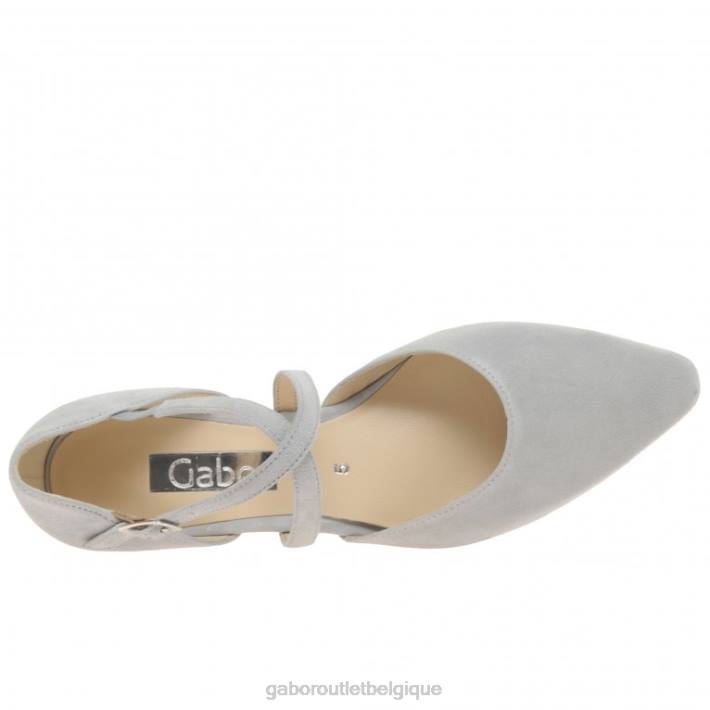 daim gris clair chaussure TFD829 Gabor femmes Callow - escarpins modernes à brides croisées