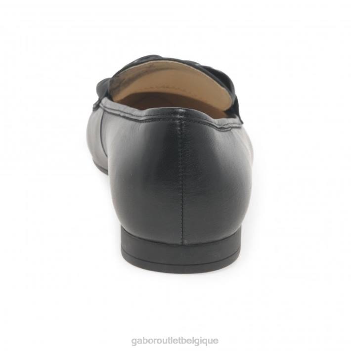 Cuir noir chaussure TFD897 Gabor femmes mocassins carol