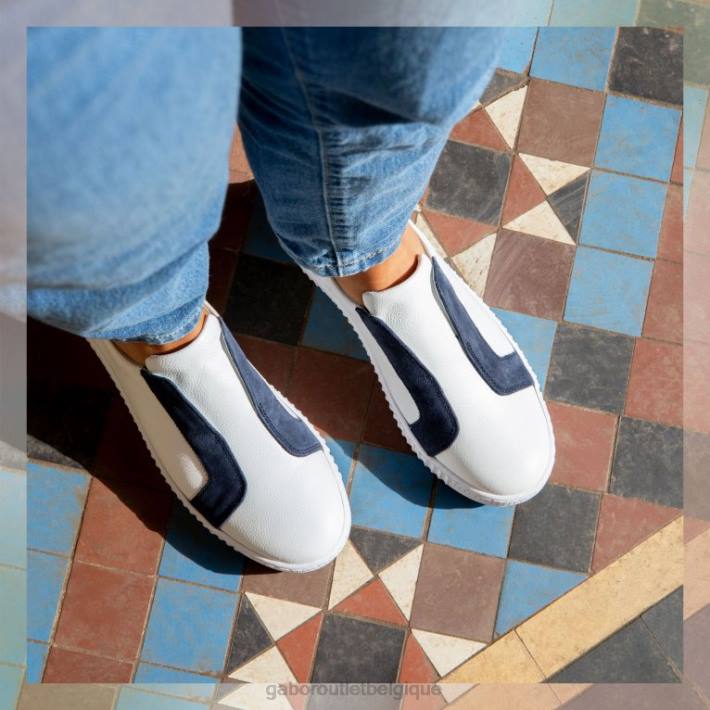 blanc/marine chaussure TFD8140 Gabor femmes baskets décontractées wye sports