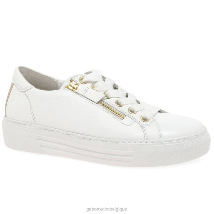 blanc/platine chaussure TFD8144 Gabor femmes formateurs sur le campus