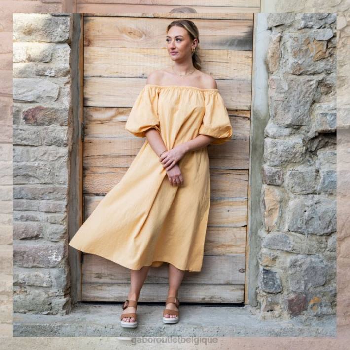 Cognac chaussure TFD8153 Gabor femmes sandales à talons compensés