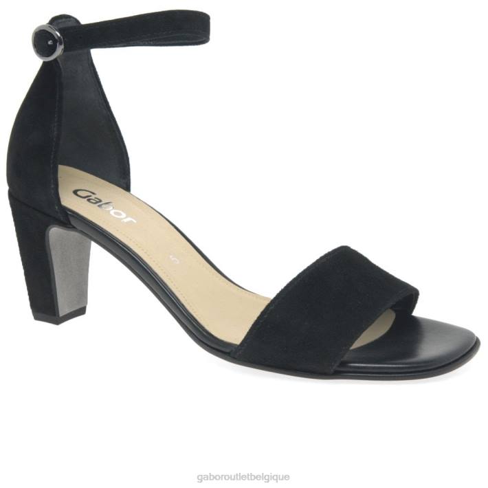 Suède noir chaussure TFD8177 Gabor femmes sandales à talons hauts licorne