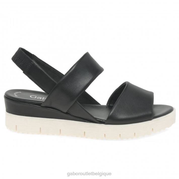noir chaussure TFD8168 Gabor femmes sandales à talons compensés gavell