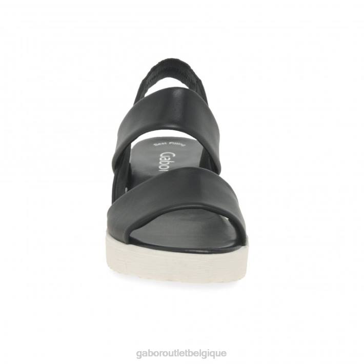 noir chaussure TFD8168 Gabor femmes sandales à talons compensés gavell